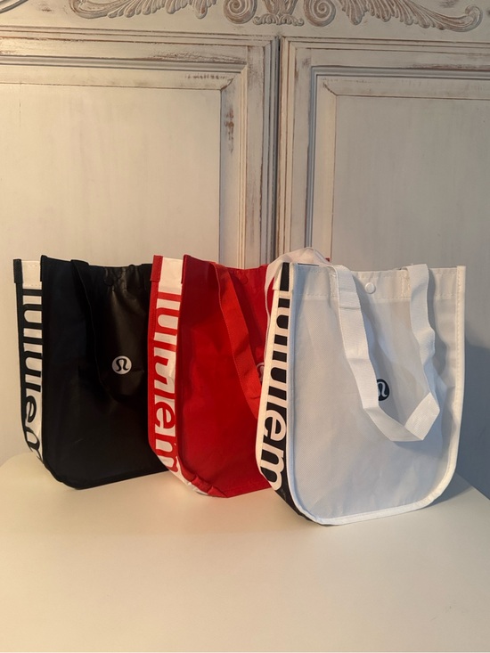 Other - Lululemon 3 piece Reusable shopping Bags - White, Red, Black
